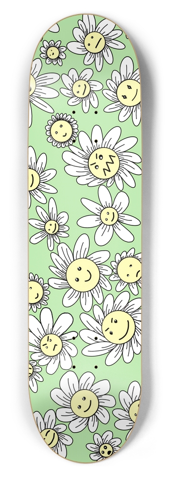 Flower Frenzy (Green) 8.50 8-1/2 Skateboard Deck