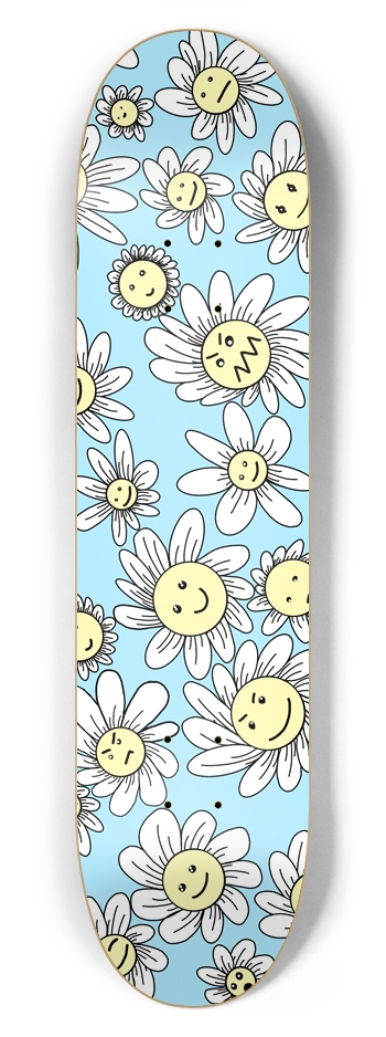 Flower Frenzy (Blue) 7.62 7-5/8 Skateboard Deck