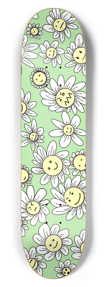 Flower Frenzy (Green) 7.62 7-5/8 Skateboard Deck