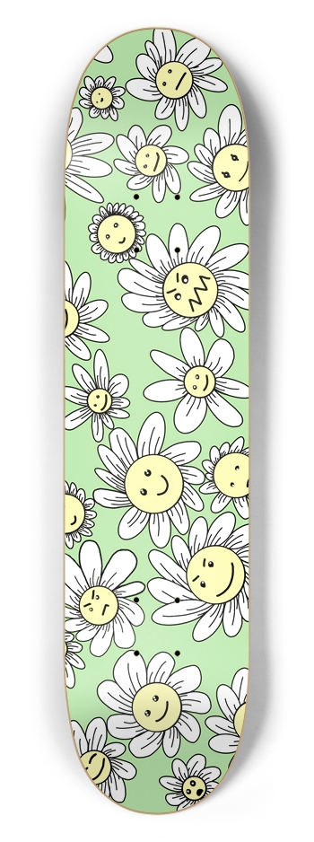 Flower Frenzy (Green) 7.50 7-1/2 Skateboard Deck