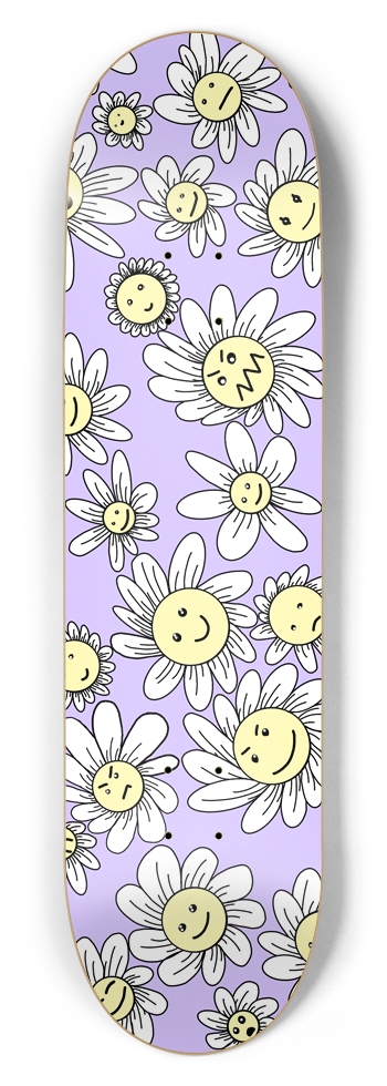 Flower Frenzy (Purple) 8.50 8-1/2 Skateboard Deck