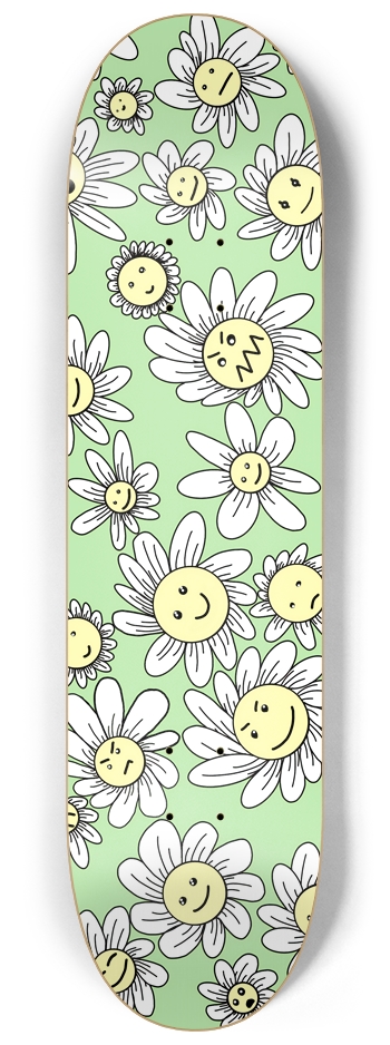 Flower Frenzy (Green) 8.25 8-1/4 Skateboard Deck