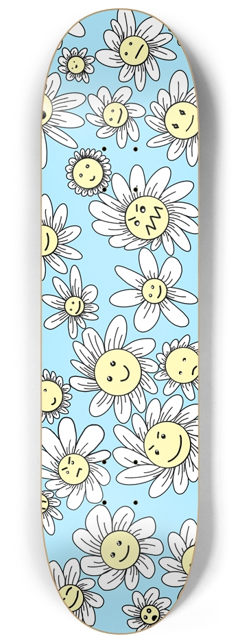 Flower Frenzy (Blue) 8.25 8-1/4 Skateboard Deck
