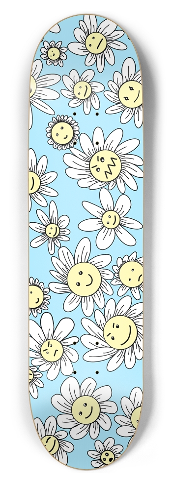 Flower Frenzy (Blue) 8.50 8-1/2 Skateboard Deck