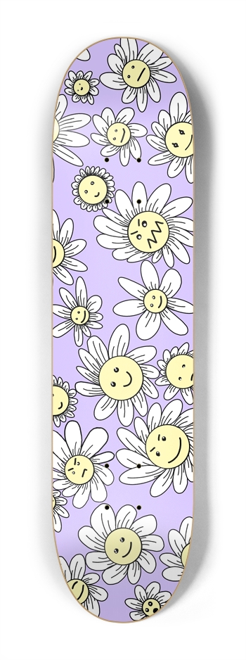 Flower Frenzy (Purple) Mini 7.25 7-1/4 Mini/Kid Skateboard