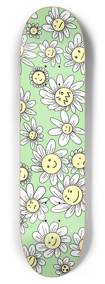 Flower Frenzy (Green) 7.87 7-7/8 Skateboard Deck