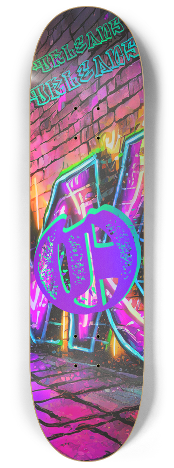 New Orleans Holographic Graffiti Series #2 8-1/4 Skateboard Deck