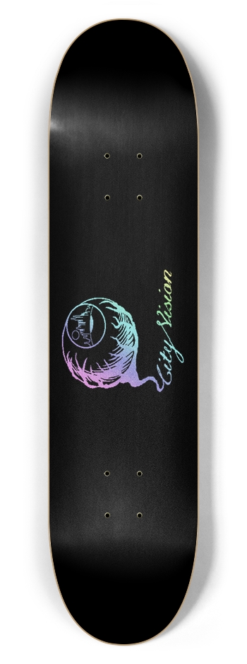Logo Light Rainbow Glitter Black 7.62 7-5/8 Skateboard Deck
