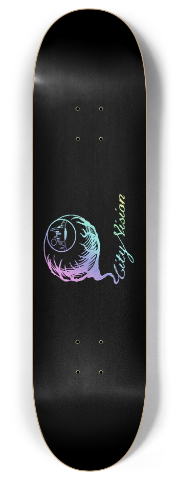 Logo Light Rainbow Glitter Black 8.00 8 Inch Skateboard Deck