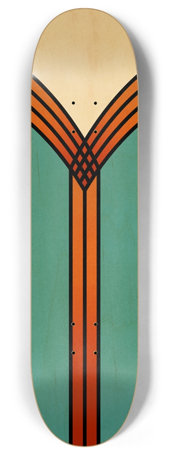 Natural Racing Stripes 8 Inch Skateboard Deck