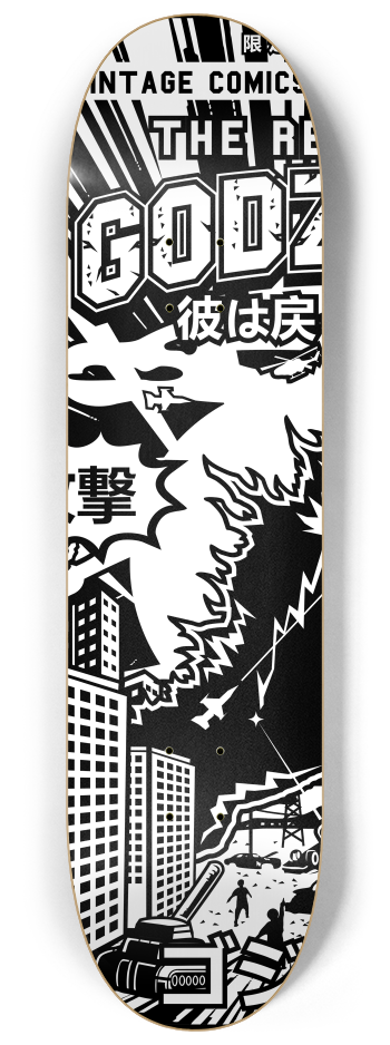 GODZILLA 2 decks Wall Series #1 8-1/4 Skateboard Deck