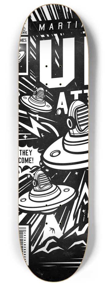 UFO ATTACK 2 decks Wall Series #1 8-1/4 Skateboard Deck