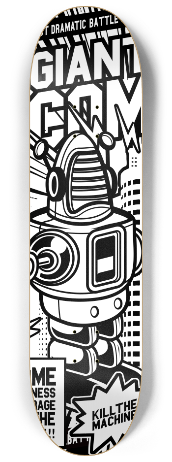 ROBOTS COMBAT 2 decks Wall Series #1 8-1/4 Skateboard Deck