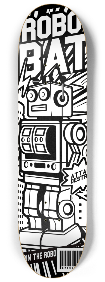 ROBOTS COMBAT 2 decks Wall Series #2 8-1/4 Skateboard Deck