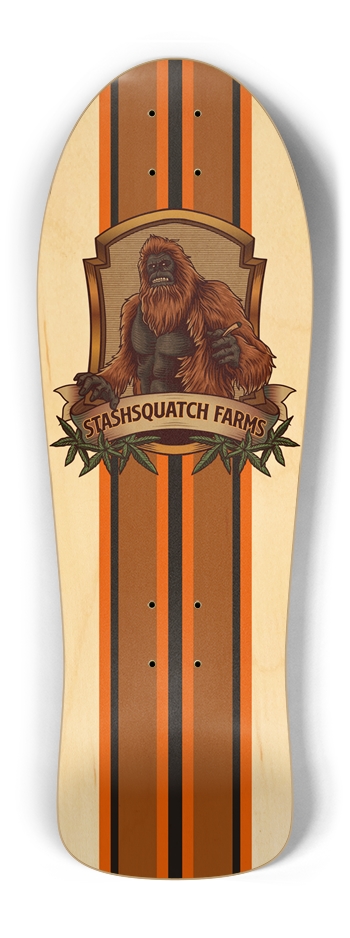 Vintage Stashsquatch Farms Deck Old School Shape