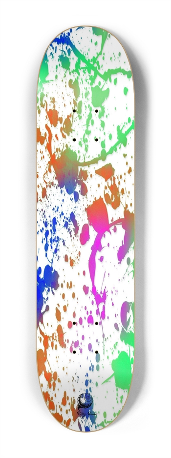 Splatter Paint White Mini 7.25 7-1/4 Mini/Kid Skateboard