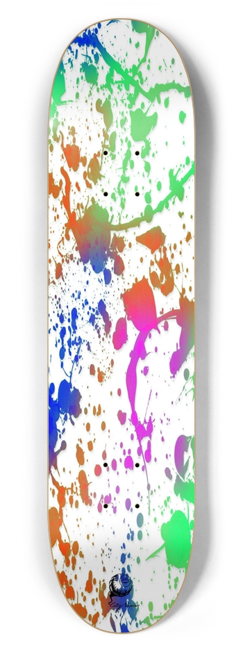 Splatter Paint White 7.62 7-5/8 Skateboard Deck