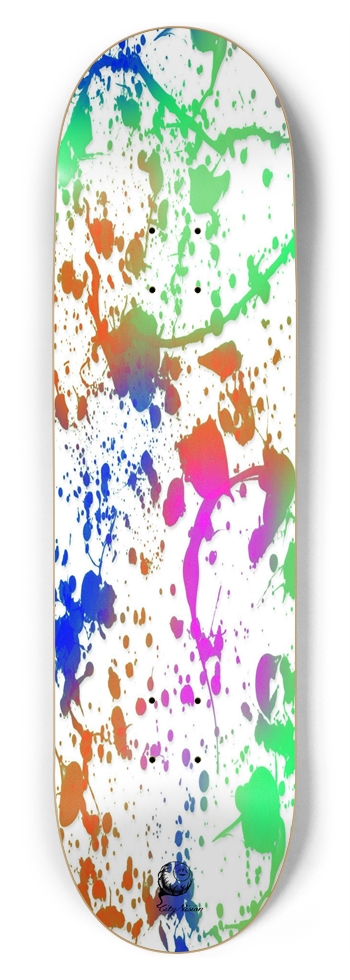 Splatter Paint White 8.75 8-3/4 Inch Skateboard