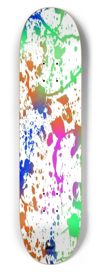 Splatter Paint White 7.75 7-3/4 Skateboard Deck