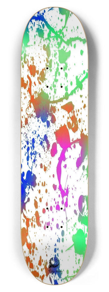 Splatter Paint White 7.87 7-7/8 Skateboard Deck