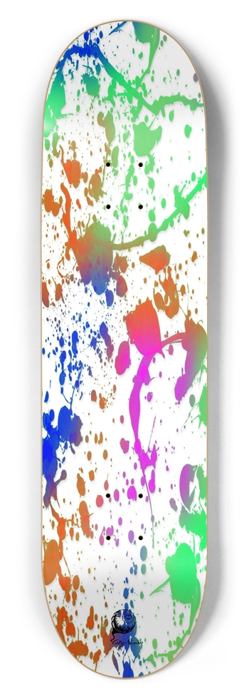 Splatter Paint White 8.50 8-1/2 Skateboard Deck
