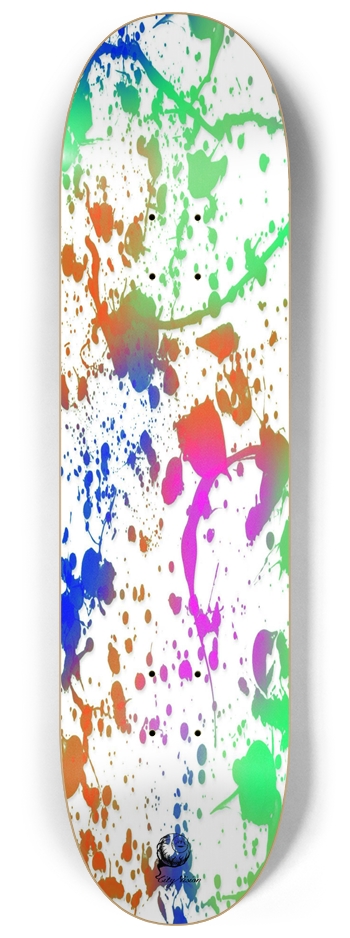Splatter Paint White 8.25 8-1/4 Skateboard Deck