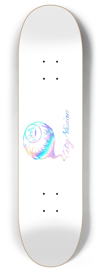White and Rainbow Logo 8.00 8 Inch Skateboard Deck