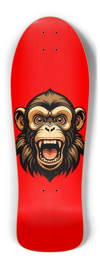 Retro Screaming Monkey Logo Deck Old School Shape