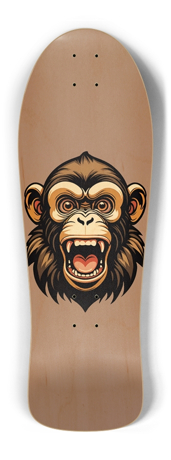 Retro Screaming Monkey Logo Deck Old School Shape