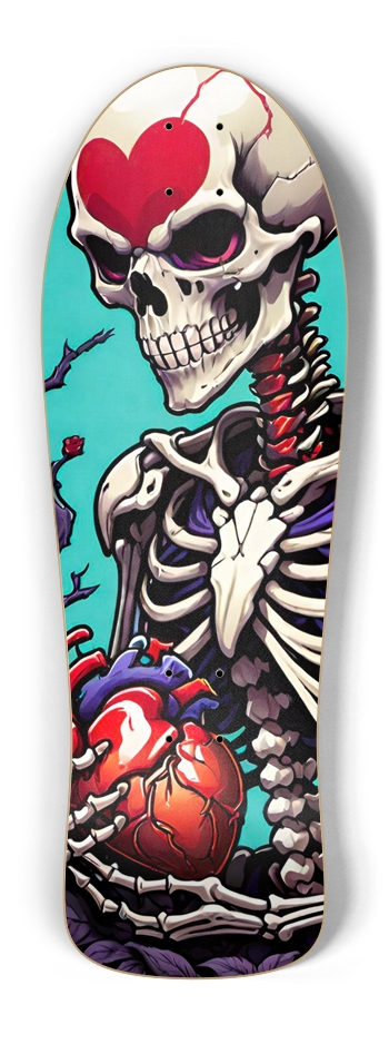 Screaming Monkey Retro Love Skulls Deck Old School Shape
