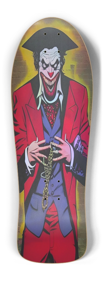 Retro Frankie Clown 02 Hologram Skateboard Old School Shape