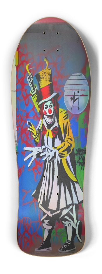Retro Frankie Hobo Hologram Skateboard Old School Shape