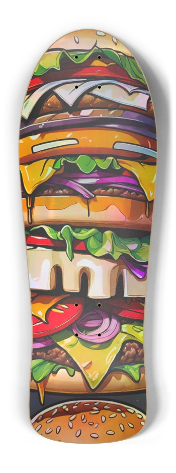 Retro Frankie Deluxe Burger 01 Skateboard Old School Shape