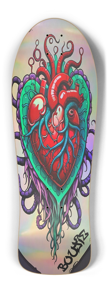 Retro Frankie Boujie Heart ONE Hologram Deck Old School Shape