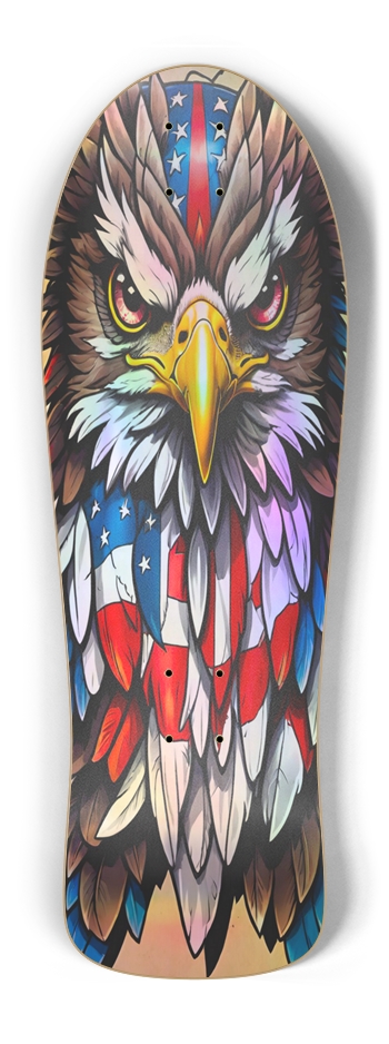 Retro Frankie Murica Eagle DOS Hologram Deck Old School Shape