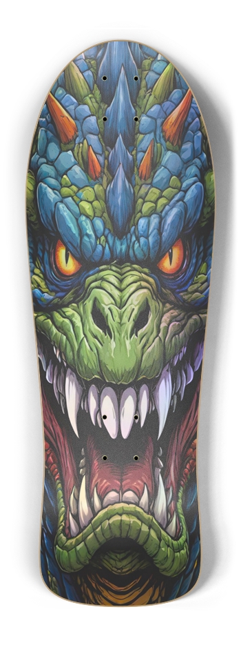 Retro Frankie Godzilla V Hologram Skateboard Old School Shape