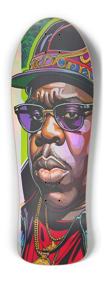 Retro Frankie No Biggie ONE Hologram Deck Old School Shape