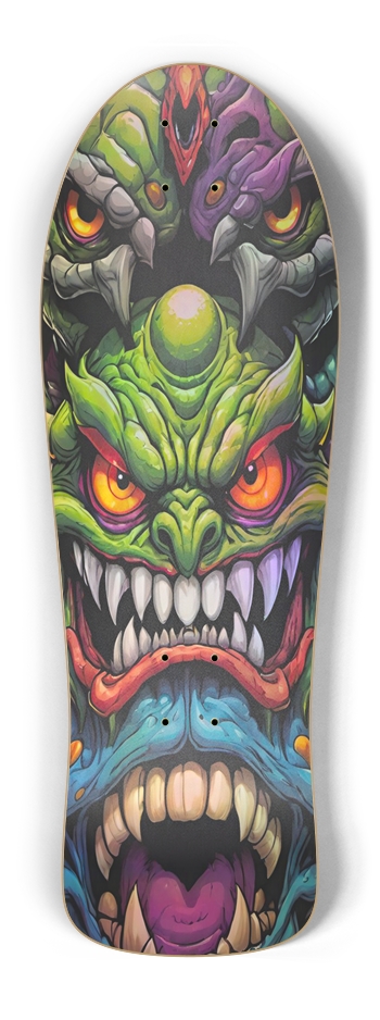 Retro Frankie Monsters One Hologram Skateboard Old School Shape