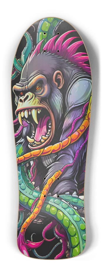Retro Frankie Gorilla tentacles Trap Skateboard Old School Shape