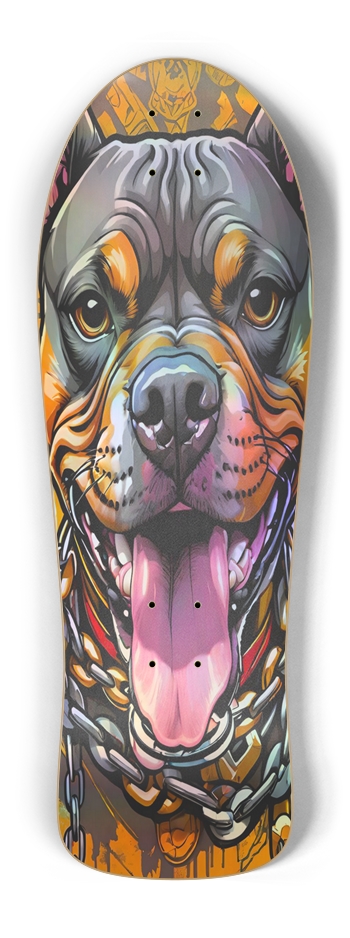 Retro Frankie Pitbull DOS Hologram Deck Old School Shape