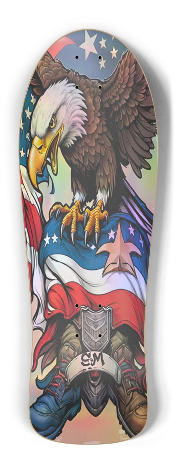 Retro Frankie Murica Eagle ONE Hologram Deck Old School Shape