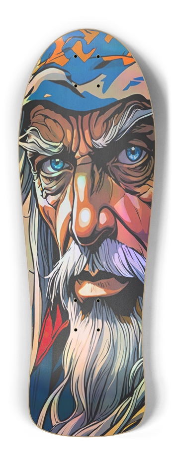 Retro Frankie Gandalf Skate Wizard Skateboard Old School Shape