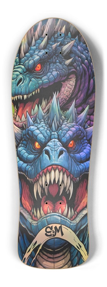 Retro Frankie Godzilla III Hologram Skateboard Old School Shape
