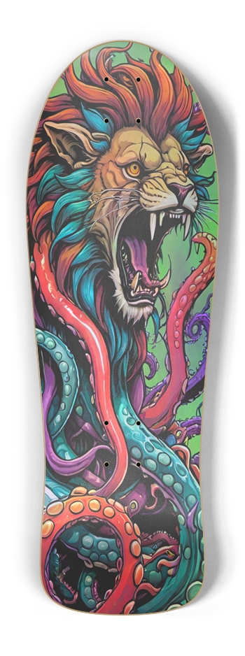 Retro Frankie Lion tentacles Trap V Skateboard Old School Shape