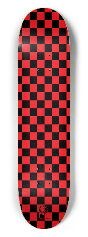 Checkered Red 7.50 7-1/2 Skateboard Deck