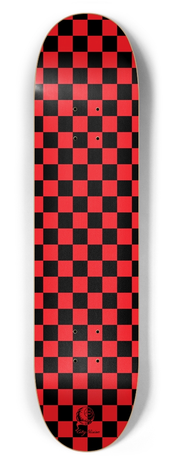 Checkered Red 7.62 7-5/8 Skateboard Deck