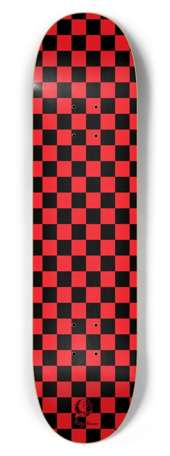 Checkered Red 7.75 7-3/4 Skateboard Deck
