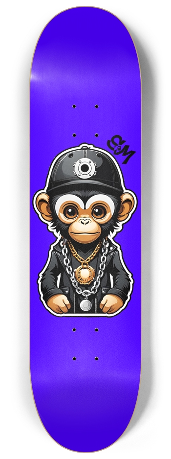 SM LOGO Monkey Bling Deck 8-1/4 Skateboard Deck