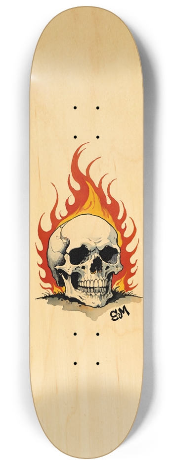 80s Style Skull Trap Deck 8-1/4 Skateboard Deck