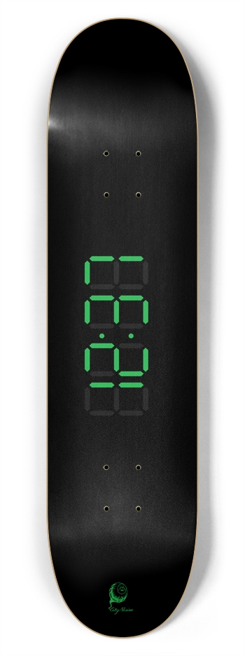 Clock Green 7.75 7-3/4 Skateboard Deck